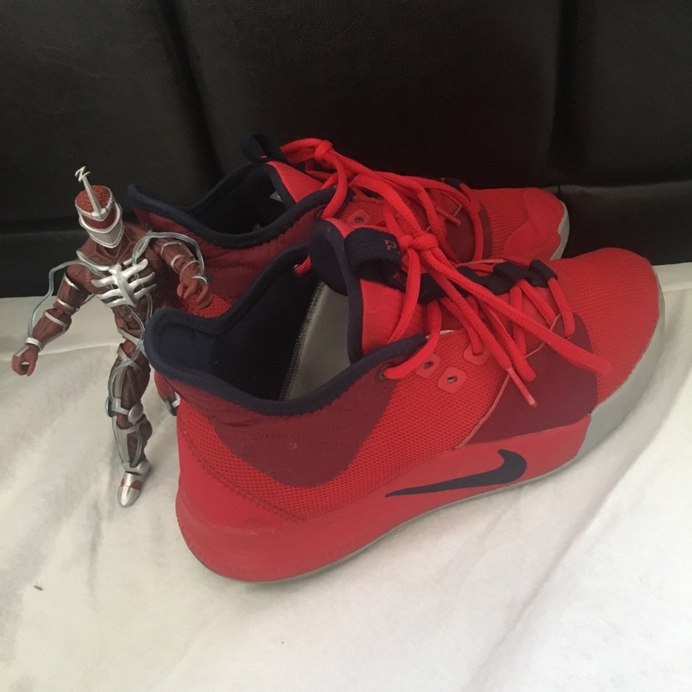 Nike Paul George #3 size 8 Red, Burgundy and blue